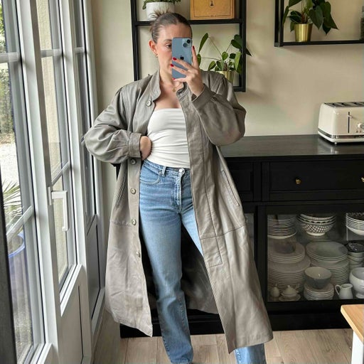 Leather trench coat