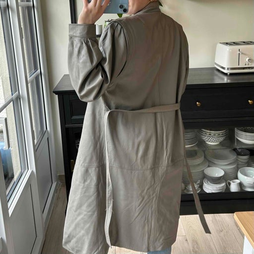 Leather trench coat