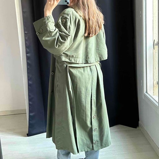 Khaki green trench coat