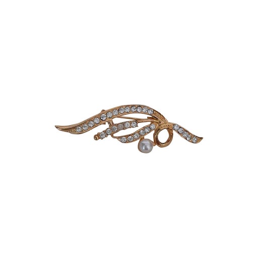 Golden metal brooch