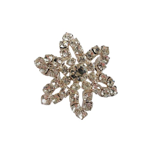 Silver metal brooch