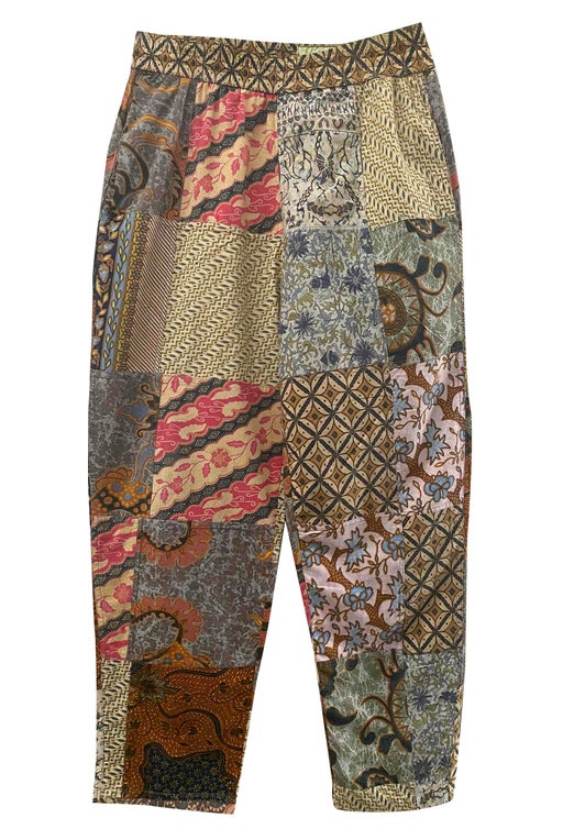 Cotton patchwork pants
