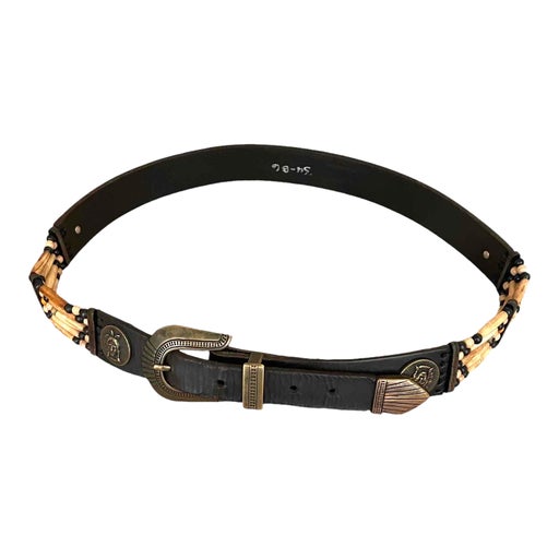 Ceinture en cuir et perles