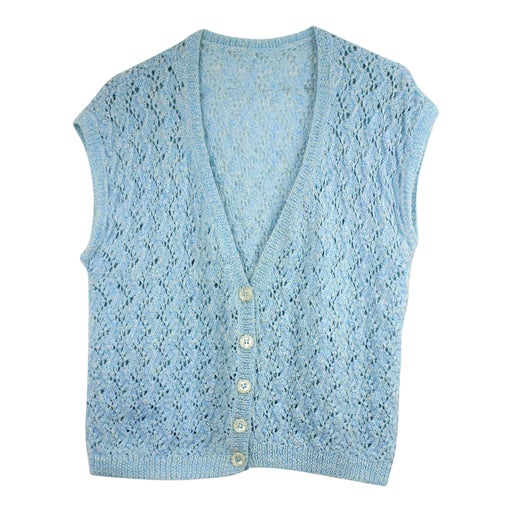 Sky blue sleeveless cardigan