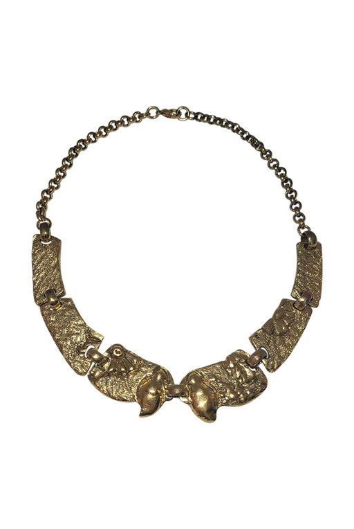 Golden metal necklace