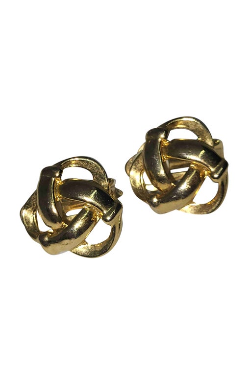 Golden metal earrings