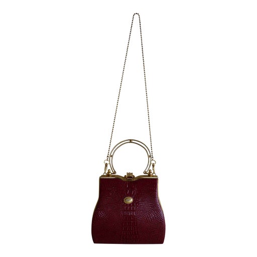 Crocodile-embossed mini bag
