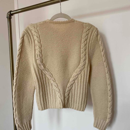 Cable knit wool cardigan