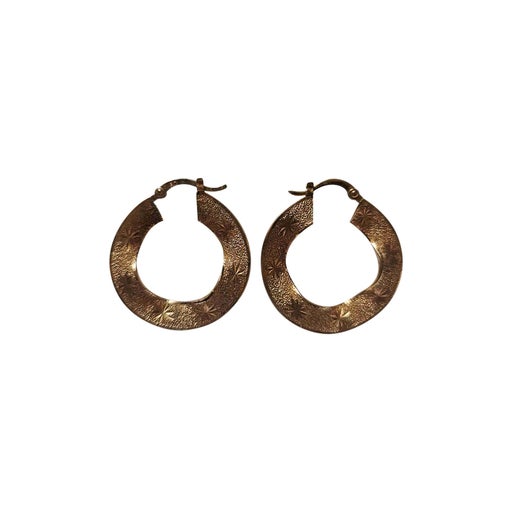 Gold metal hoop earrings