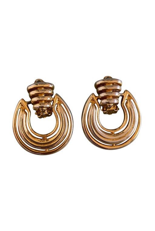 Golden metal earrings