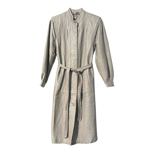 Leather trench coat