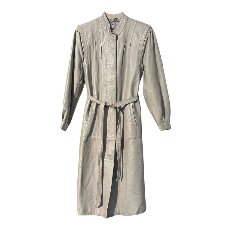 Leather trench coat