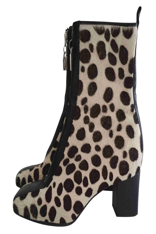Animal print ankle boots