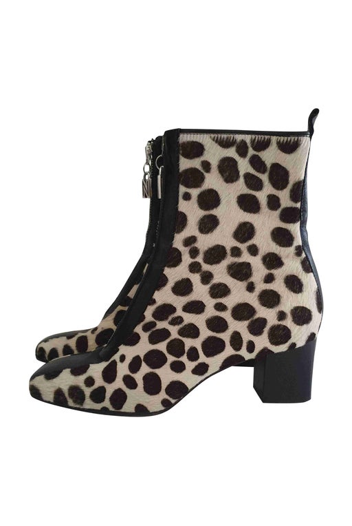 Animal print ankle boots