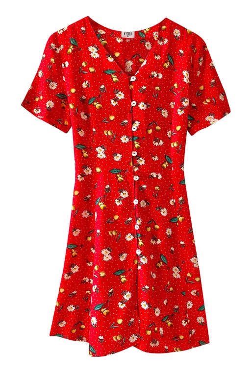 Flower and cherry dress