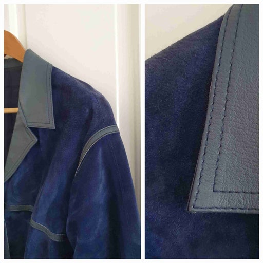 Trench en daim et cuir
