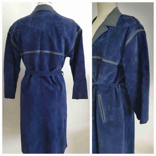 Trench en daim et cuir