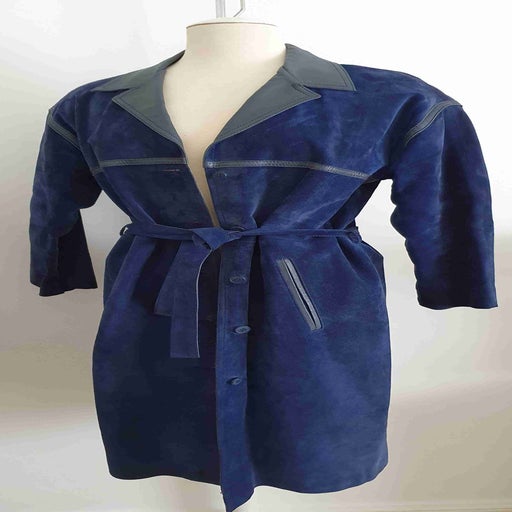 Trench en daim et cuir