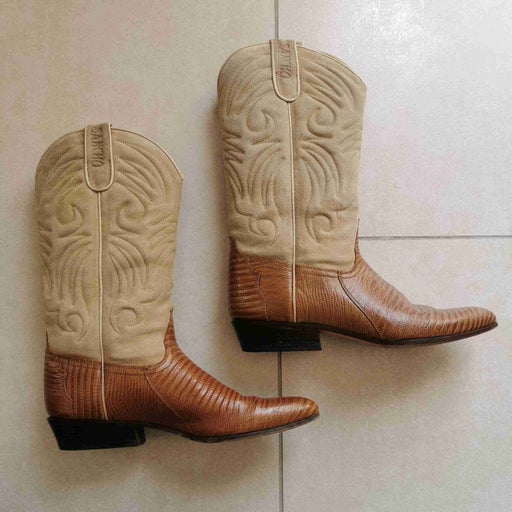 Santiags en daim et cuir
