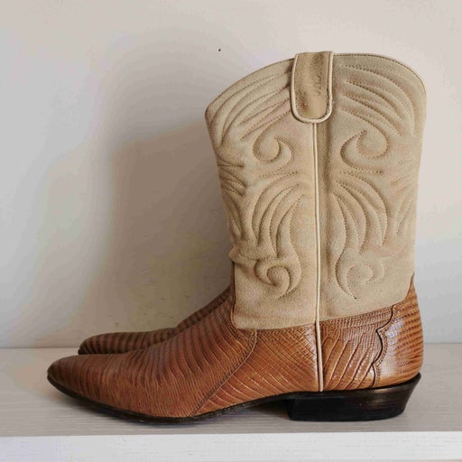 Santiags en daim et cuir