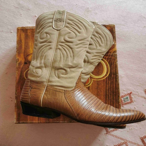 Santiags en daim et cuir