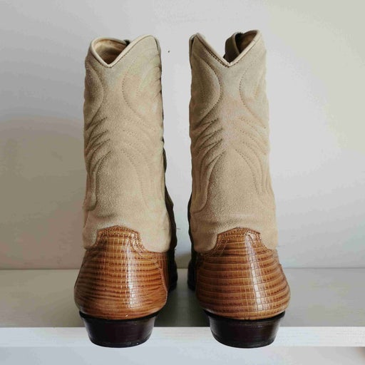 Santiags en daim et cuir