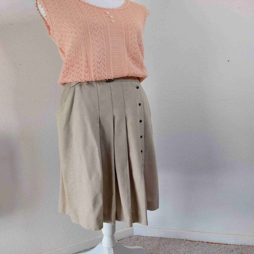 Silk pleated skirt