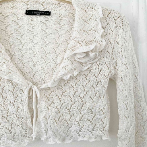 Openwork short cardigan
