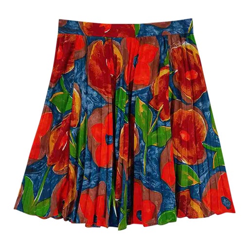 Floral pleated skirt