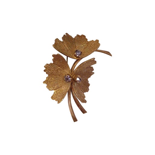 Golden brass brooch