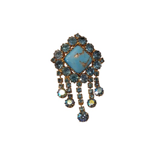 Golden brass brooch