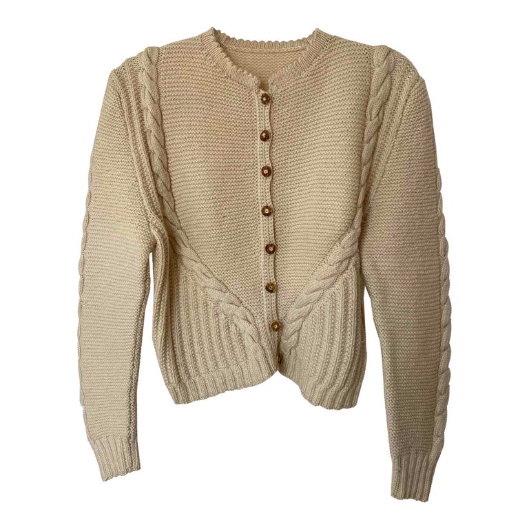 Cardigan torsadé en laine