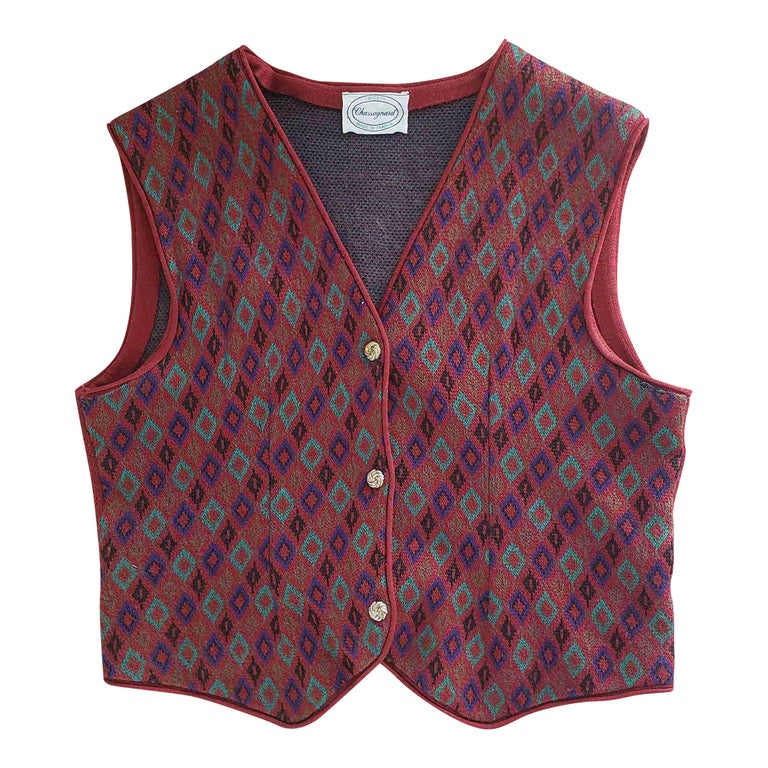 Gilet sans manches à losanges