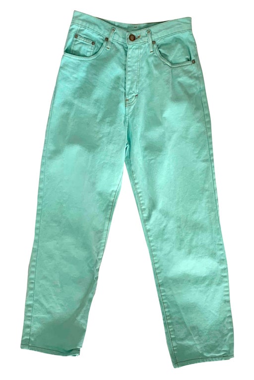 Turquoise blue jeans