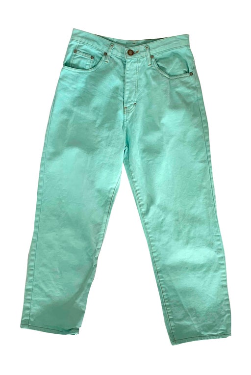 Turquoise blue jeans