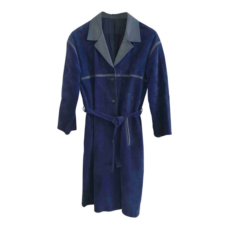 Trench en daim et cuir