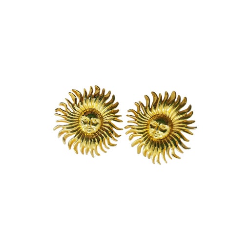 Golden metal earrings