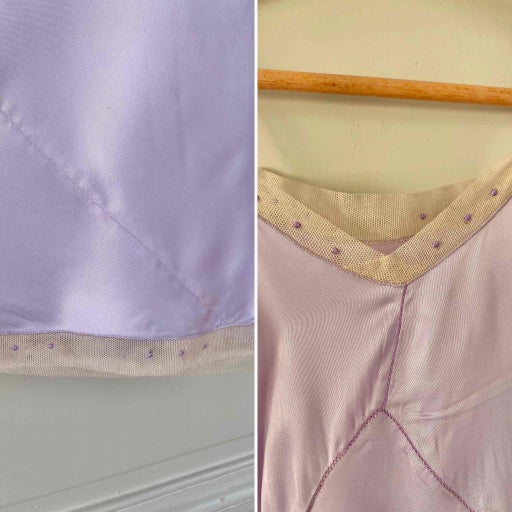 Nuisette en satin lilas
