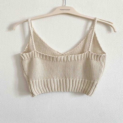 Cropped cotton knit top