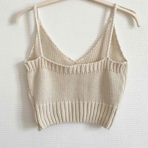 Cropped cotton knit top
