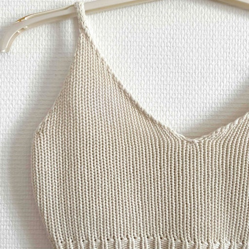 Cropped cotton knit top