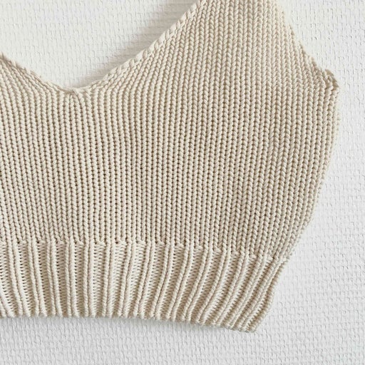 Cropped cotton knit top