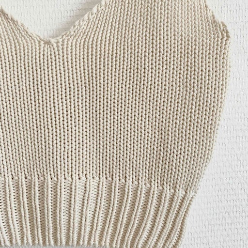 Cropped cotton knit top