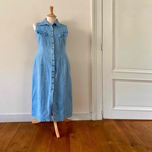 Robe longue en jeans