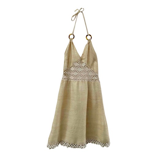 Robe dos nu en lin et crochet