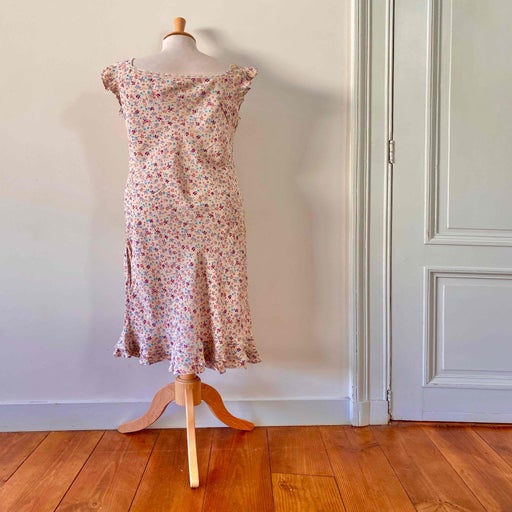 Robe midi à fleurs