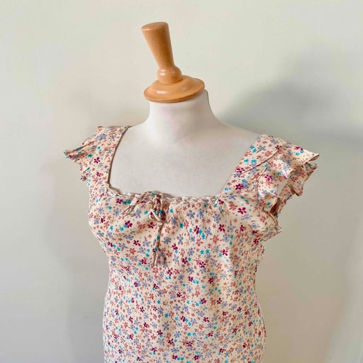 Robe midi à fleurs