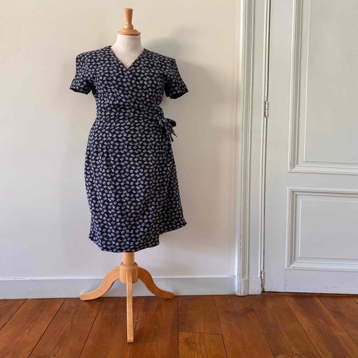 Robe portefeuille à fleurs
