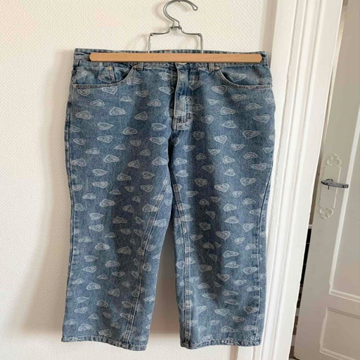 Heart print jeans