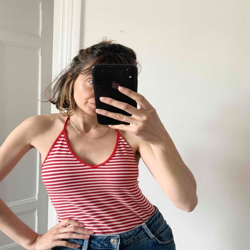 Striped open back